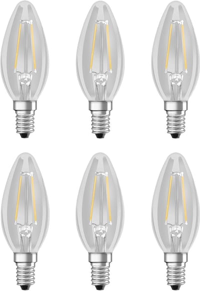 Ledvance LED Retrofit Classic B35 Lamp E14 - 2.8W 250lm 2700K 230V - Ø35mm - Dimbaar - Geschikt voor kroonluchters, decoratie, sfeerverlichting - 6 stuks