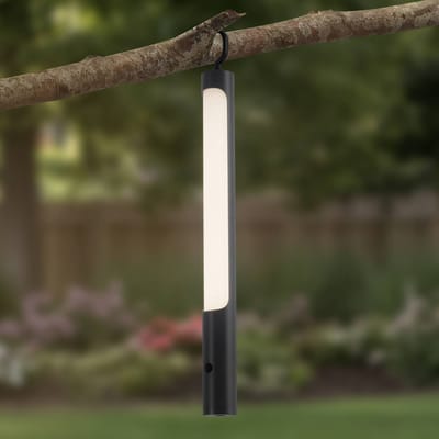 Lindby LED oplaadbaar licht Kompis, antraciet, dimbaar, IP54