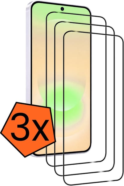 Screenprotector - 3 Stuks - Geschikt voor Samsung Galaxy A37 - Full Cover - Gehard Glas - Beschermglas - Tempered Glass - Screen Protector