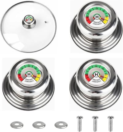 Vervangende Potdekselknoppen met Thermometer - 3 Stuks - Hittebestendige Handgrepen voor Koken en Bakken