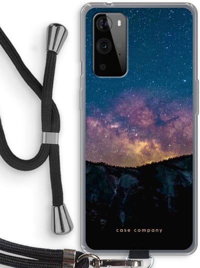 Case Company® - Hoesje met koord geschikt voor OnePlus 9 Pro hoesje met Koord - Travel to space - Telefoonhoesje met Zwart Koord - Bescherming aan alle Kanten en Over de Schermrand