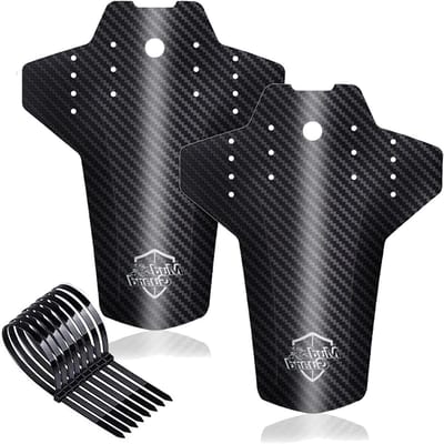 Ronte - Universele Mountainbike Fietsspatborden Set voor en Achter | Koolstofvezelpatroon | Spatwaterdicht | Downhill MTB en Racefiets Accessoires