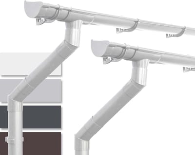 Regenpijp Set - Dakgoot Systeem - Water Afvoeren - Compleet PVC-U - NW100 2x6m - Wit