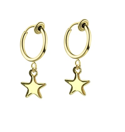 Klem oorbellen - goudkleurig - ster - geen gaatje- Charme Bijoux