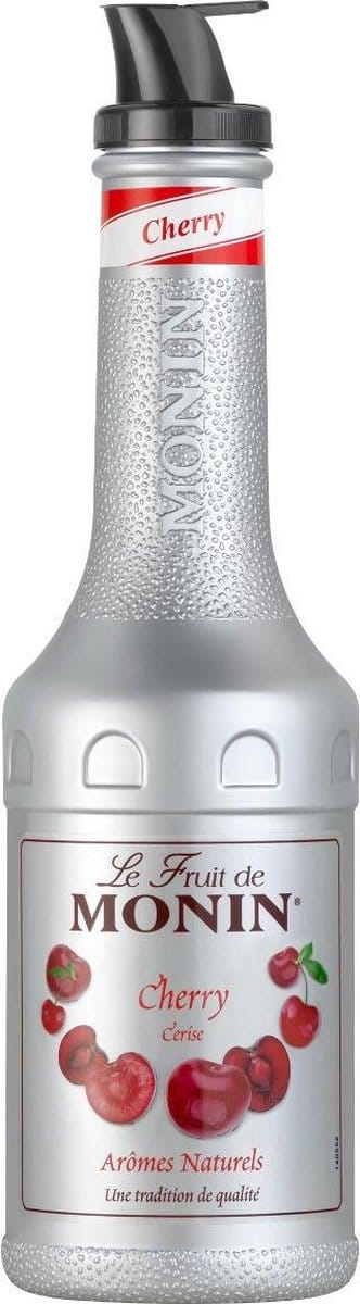 Monin Kersen Fruitpuree Fles 1 Liter met Schenktuit | siroop
