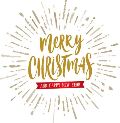 Cadeaukaartjes – "Merry Christmas and Happy New Year" - Wit / Goud - Feestdagen – 20 stuks – 70x70 mm – FSC-papier – Met Boorgaatje
