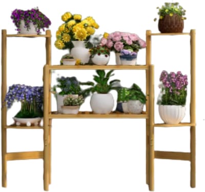 Bamboe Plantenstandaard Mamut - 6 laags - Plantenrek - Plantentafel - Voor binnen & buitengebruik - Bloempothouder