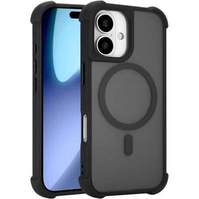 Coverzs matte shock case met Magneet geschikt voor iPhone 17 (zwart) – luxe hoesje met sterke valbescherming, premium design en perfecte pasvorm