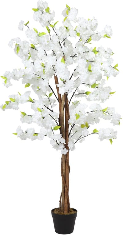 Witte Bloesemboom | 160cm – Kunst Bloemboom – Nep Bloesemboom – Bloesemboom met witte bloemen – Extra Vol – Onderhoudsvrij