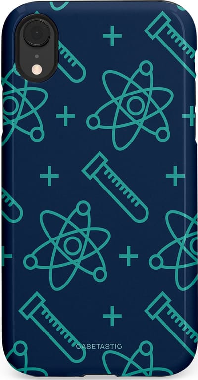 Casetastic hoesje geschikt voor Apple iPhone XR - Dubbellaagse bescherming - Atomen Creaties - Fashion Case - Donkerblauw Turquoise