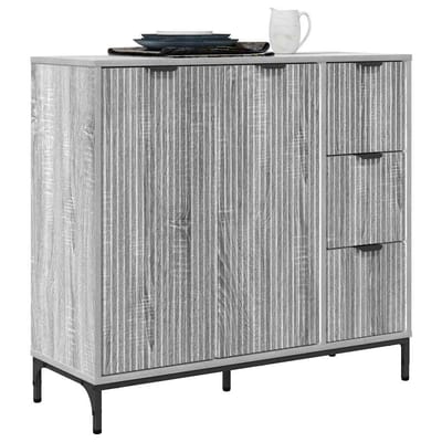 vidaXL - Dressoir - Grijs - Sonoma - 89,5 - x - 33 - x - 82 - cm - Bewerkt - hout