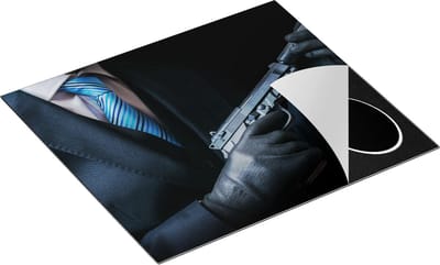 Chefcare Inductie Beschermer Maffia Man met een Pistool in Handen - 60x50 cm - Afdekplaat Inductie - Kookplaat Beschermer - Inductie Mat
