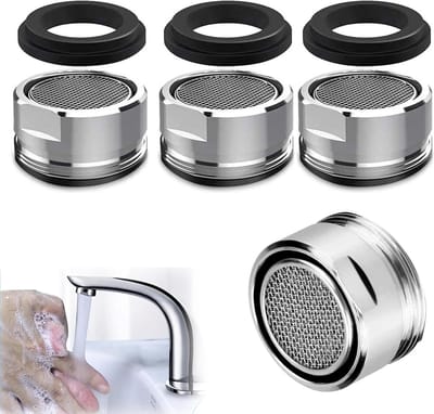 JGS Premium - Water Saver Uitloop Filter 24 MM - 4 Stuks - Keuken en Badkamer Kraan Beluchter - Vervangende Onderdelen - Diffuser - Externe Draad - Pakking - Kraan Filter Mesh Tap Head