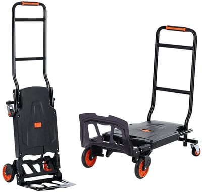 Novendo Goods - Opvouwbare steekwagen 136KG – 2-in-1 Platformwagen & handtruck aluminium – Telescopische transportkar met 4 wielen