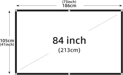 Projectiescherm Wit - Draagbaar Scherm - Thuisbioscoop Creëren - Anti-kreuk Zacht Doek - 84 inch - Mat Wit