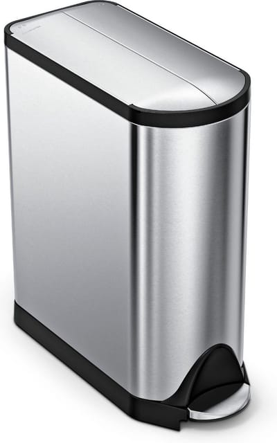 Simplehuman 45L vlinderpedaalemmer, geborsteld roestvrij staal