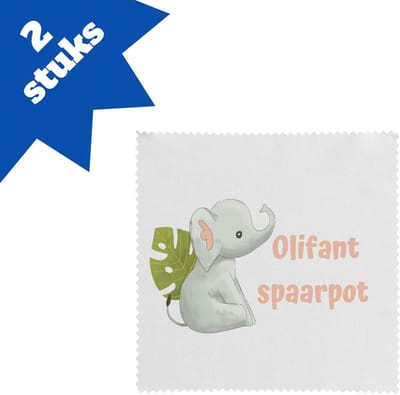 Akyol - olifant brillendoekjes - Olifant - dieren liefhebbers - leuke cadeau voor iemand die van houdt van olifanten - verjaardagscadeau - kado - gift - 17,8 bij 17,8 cm - 2 stuks
