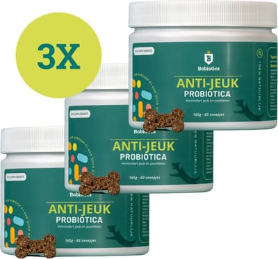 Anti Jeuk & Poten Likken | Probiotica Hond tegen jeuk | 100% Natuurlijk | Sterke Anti Jeuk Werking | Verlicht Jeuk & Pootlikken | FAVV goedgekeurd | Hondensnacks | Hondensupplementen | 180 Hondensnoepjes