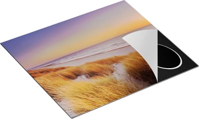 Chefcare Inductie Beschermer Strand en Zee met Zonsondergang - 60x50 cm - Afdekplaat Inductie - Kookplaat Beschermer - Inductie Mat