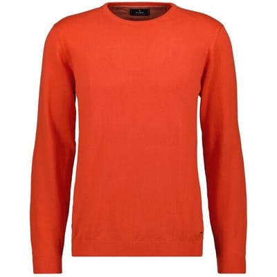 Ragman Trui Supersoft Knit Pullover Knitted Elbow Patches Coral / male