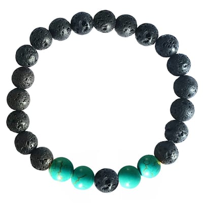 Fako Bijoux® - Boeddha Natuursteen Armband - Buddha Kralen Armband - Turquoise Kwartet - Lavasteen