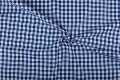 Boerenbont stof - 18mm blauw/wit geruite stof - 10 meter - Katoen stof
