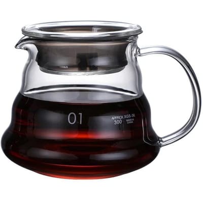 350/600/800ml Handzet Koffiekaraf Wolkenvorm Helder Glas Ketel Sharing Pot met Deksel Espresso Koffiemaker Accessoires gray
