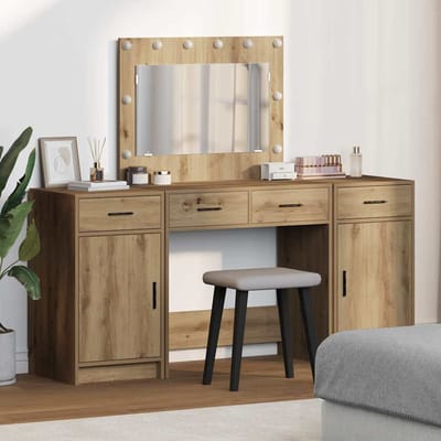 vidaXL - Kaptafel - 3 - st - Bruin - 78,5 - x - 41 - x - 135 - cm - Bewerkt - hout