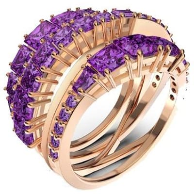 Swarovski Spiraal Liefde Ring Damesringen Roségoud Paars 5572714 50 beige