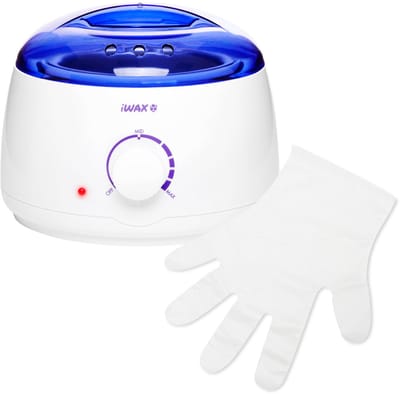 iWAX 100 Waxverwarmer Wit – 100W – 400-500 ml – Professionele Waxbrander voor Harde en Zachte Wax – Inclusief 100 Handschoenen