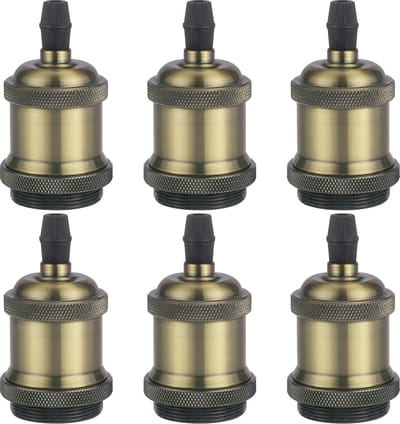 Vintage massieve lampenfitting E26/E27, van keramiek, met Edison-schroefdraad, voor gloeilampen