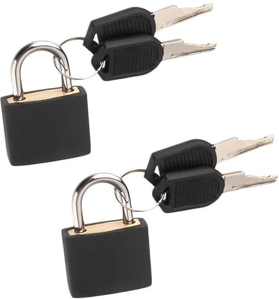 Allecto - Bagageslot - Kofferslot met sleutel - Compact en veilig - Zwart - Mini-hangslot voor bagage - Veiligheidsslot met dubbele bescherming - G...