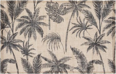 Secret de Gourmet Tafel placemat - palmbomen print - jute stof - 45 x 30 cm - Ontbijt en diner onderleggers