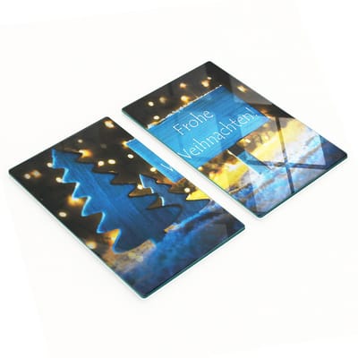 Decoratieve snijplanken van gehard glas met kerstmotief, 2x30x52 cm