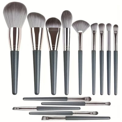 Aafinity Make up kwasten - Make up set - Make up kwastenset - set van 14 kwasten - Donkergroen - Voor sinterklaas/kerst/feestdagen