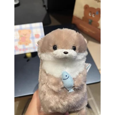 Schattige Kleine Otter Vis Knuffelpop Hangerpop Poppetje Cadeau Cadeau Schattig Meisjes Hart Sleutelhanger Hanger Creatief Cadeau black