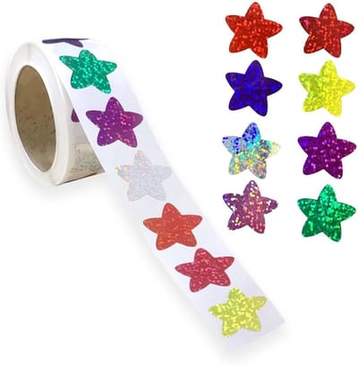 Sternen stickers 500 stuks - glanzend glitter - zelfklevend - perfect voor beloningen - ShopVlot