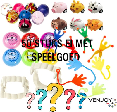 50 stuks Gele capsules met verrassing - cadeautje - leuk als uitdeelcadeautje - speelgoed ei paasei - paaseieren zoeken - 85 x 60 mm