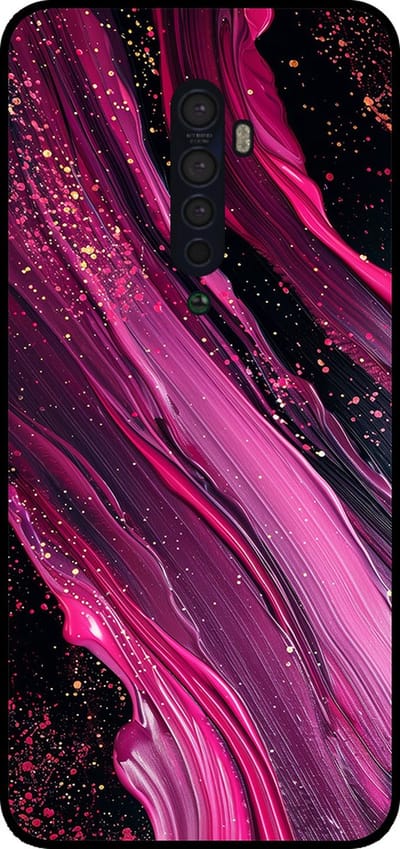 Smartphonica Telefoonhoesje Geschikt voor Oppo Reno2 met marmer opdruk - TPU backcover case marble design - Paars Roze geschikt voor Oppo Reno2