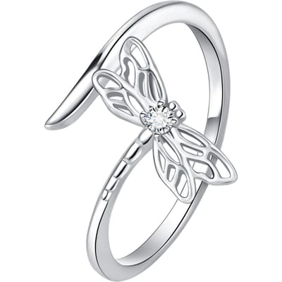 Orstarry   Koperen Libel Dans Openende Ring Voor Vrouwen Originele Vingerring Sieraden Feest Fijn Trendy Cadeaus white