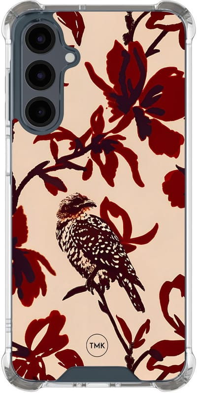 Shockproof hoesje geschikt voor Samsung Galaxy A16 - Bloemenpracht - Schokbestendig - Verhoogde randen - TPU case - Extra Sterke Back Cover - Bloemen - Transparant, Rood