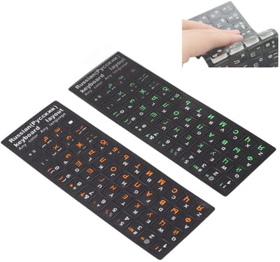 Dailygoods- Toetsenbordstickers Waterdicht - Toetsenbordstickers QWERTY - 2 Stuks - Geschikt voor Laptop/Computer - Antislip - Voor 10 tot 17 Inch Notebooks - Toetsenbordlabels