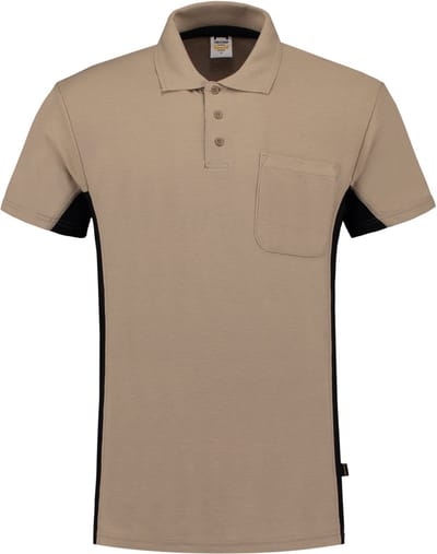 Tricorp poloshirt bi-color - Workwear - 202002 - khaki / zwart - Maat XXXL