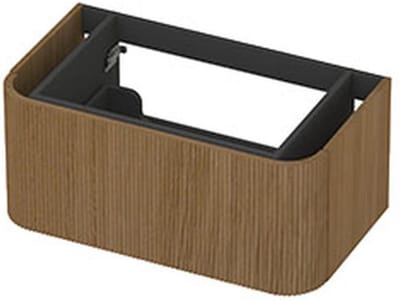 INK - Afgeronde Onderkast Fineer 1 Lade Softclose met Gefreesd Front Tbv Grepen - 800x450x350 Mm - Light Veneer