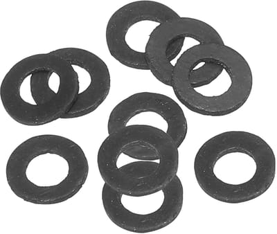 10 stuks platte sluitringen van rubber, M5, platte sluitring, 5 mm ID x 11 mm OD x 1 mm dik, afdichtring, scheider, afdichting voor waterslang, bouten, bevestiging, zwart