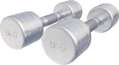 Gorilla Sports Dumbellset 10 kg - 2x5 kg - Halterset - Vaste dumbbells - Chroom