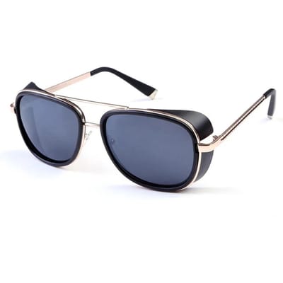 Steampunk Zonnebrillen Heren Dames Spiegel Designer Zonnebrillen Vintage Lens Rood UV400 Zonnebrillen gray