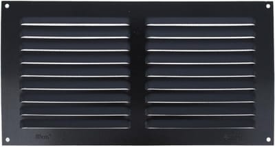 Opschroefrooster met insectennet voor ventilatie, rechthoekig aluminium rooster, zwart