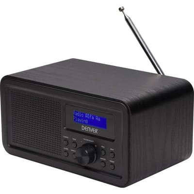 Denver DAB Radio - Retro Radio - FM Radio - Keukenradio - Draagbare radio - Batterijen & Netstroom - DAB30 - Zwart