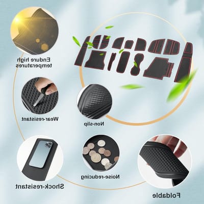 Anti-slip Rubber Mats voor Volvo XC60 Recharge/Hybrid 2018-2025 - Center Console, Deur Seam en Interieur Bescherming